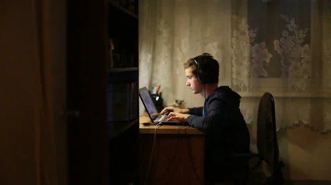 Man and Laptop Stock Footage 45128693