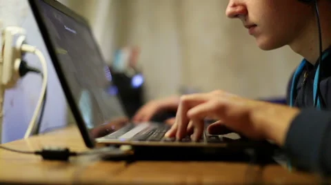 Man and Laptop Stock Footage 45128712