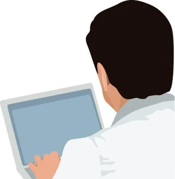 Man and laptop Stock Illustration