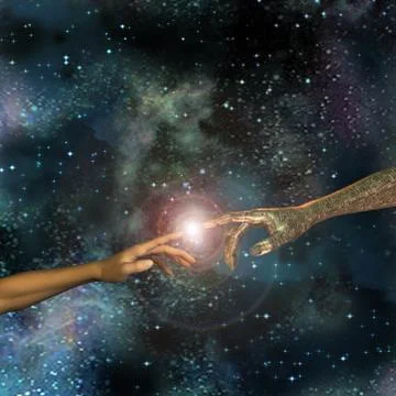 Man and machine Stock Illustration