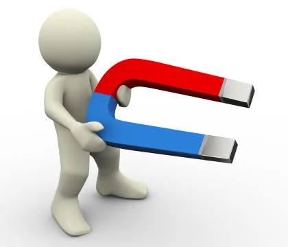 Man and magnet Stock Illustration