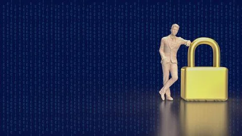 The man and master key for security concept 3d rendering イラスト素材