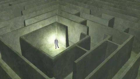 Man and maze Stock Illustration