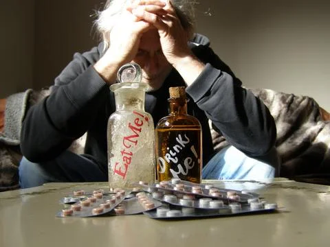 Man and medication Stock Photos