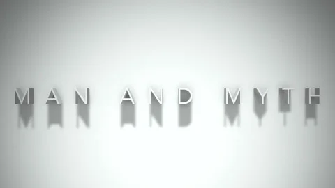 Man and myth  3D title animation white text on a white background Stock Footage 299635718