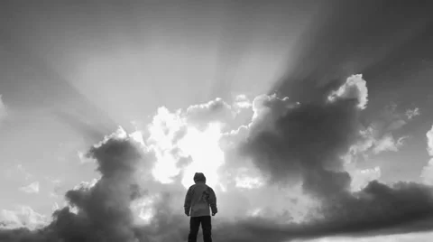 Man and Other Worldly Light Video stock 43137451