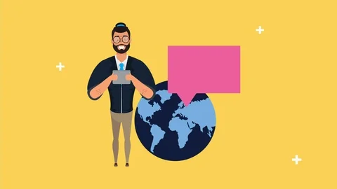 Man and planet with search engine optimization Video stock 124301956