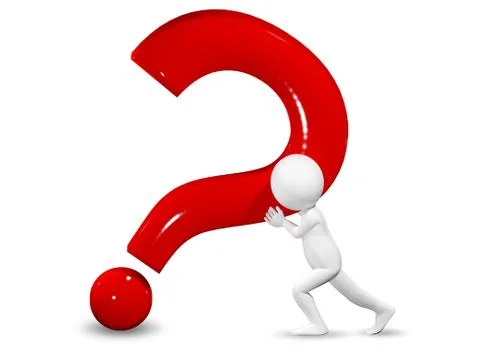 Man and question mark Stock Illustration