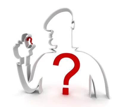 Man and question mark Stock Illustration