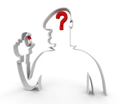 Man and question mark Stock Illustration