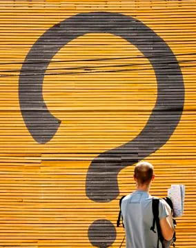 The man and the question mark Foto stock