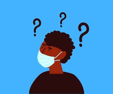 A man and a question mark. Search. Cartoon. Stock Illustration