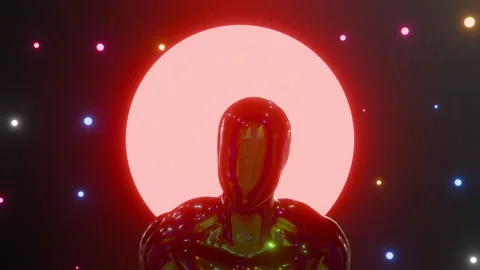 Man and Red Sun Stock Footage 313922550