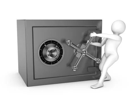 Man and safe Illustrazione stock