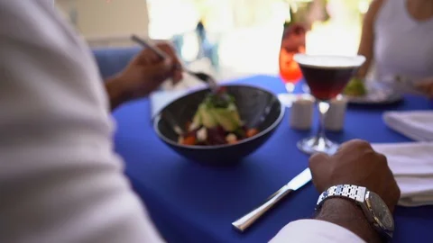 Man and salad Stock Footage 128442837