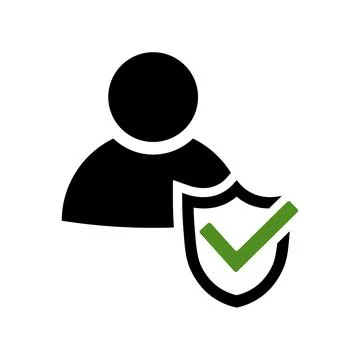 Man and shield security symbol. Protection icon Stock Illustration
