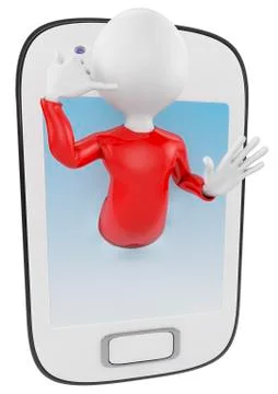 Man and smartphone Stock Illustration