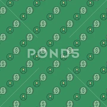 Man and Speech Bubble with Dollar vector colored seamless pattern 스톡 일러스트