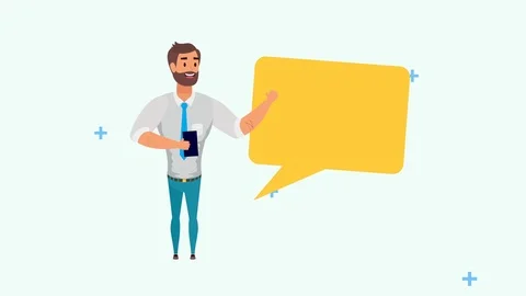 Man and speech bubble with search engine optimization Stock Footage 124302418