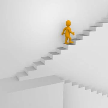 Man and stairs Stock Illustration