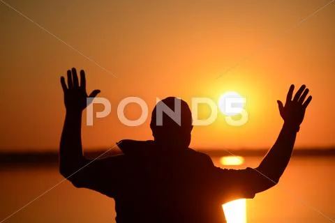 Man and Sun Stock Photos