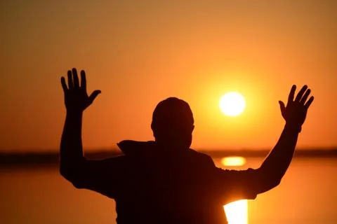 Man and Sun Stock Photos