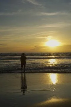 Man and Sunset 写真素材