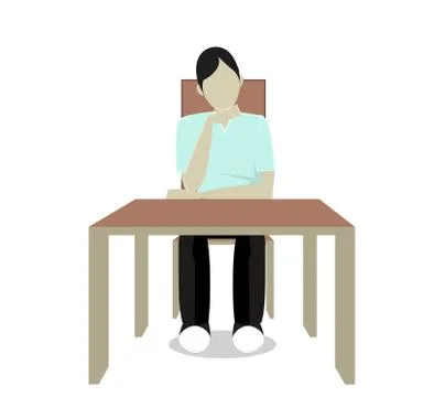 Man and table Stock Illustration
