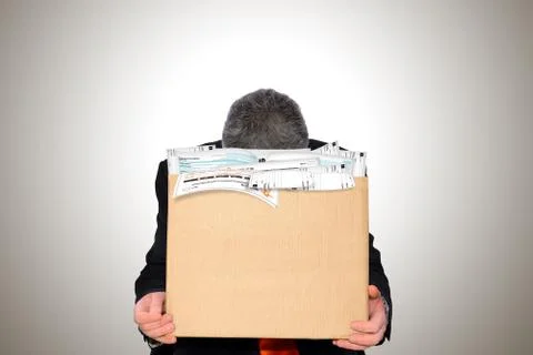 Man and tax forms Stock Photos