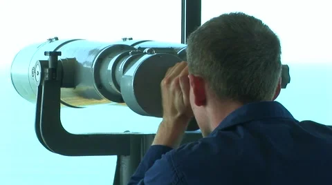 Man and telescope Stock Footage 62325141