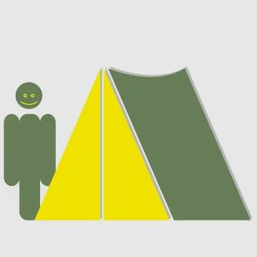 Man and a tent Stock Illustration