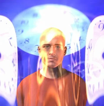 Man and Time Stock Illustration