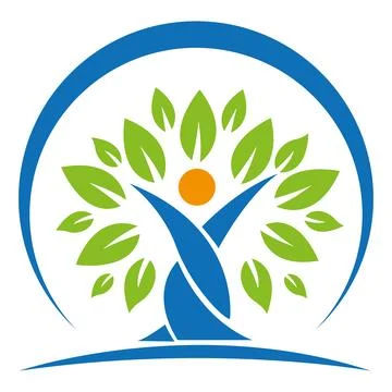 Man and tree logo design vector Tree people wellness logo people tree icon Desig Stock Illustration
