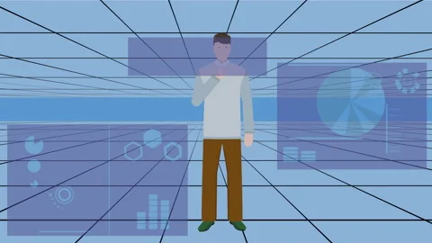 Man And UI Vídeo Stock 111309550