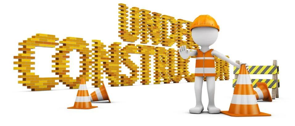 Man and under construction Ilustración de archivo