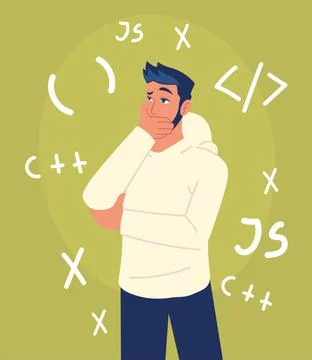 Man and web development Stock Illustration