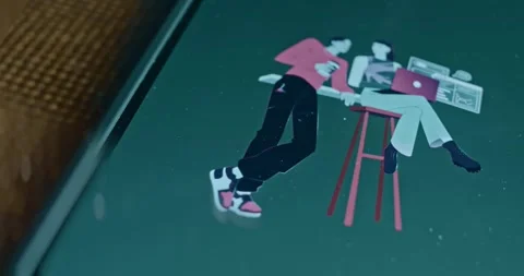 Man and woman analyzing data on computer, presentation Stock Footage 313292792