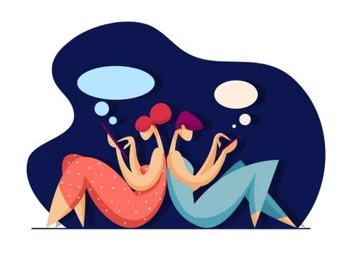 Man and a woman are using the phone Stock Illustration