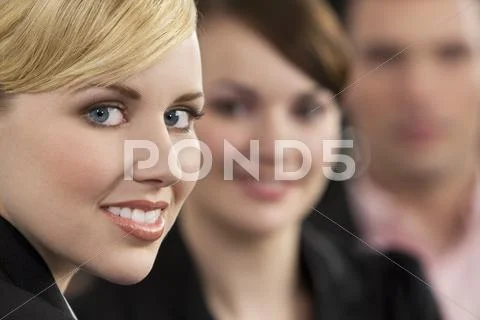 Man and woman business friends and colleagues Stock Photos