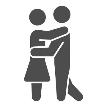 Man and woman dancing solid icon, dating and relationship concept, couple slow Ilustração Stock
