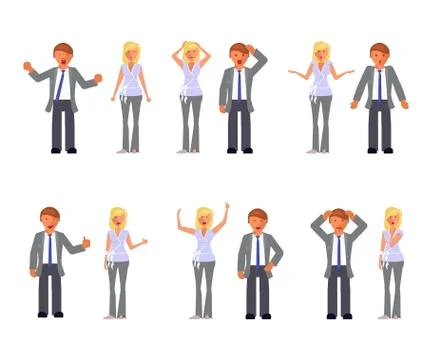 Man and woman expression. Stock Illustration