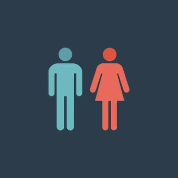 Man and woman icons, toilet sign, restroom icon Stock Illustration