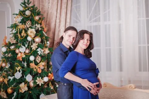Man and woman new year Stock Photos