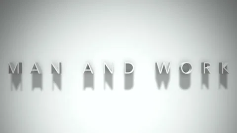 Man and work  3D title animation white text on a white background Stock Footage 299635703