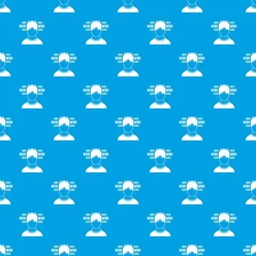 Man and work words pattern seamless blue Illustrazione stock
