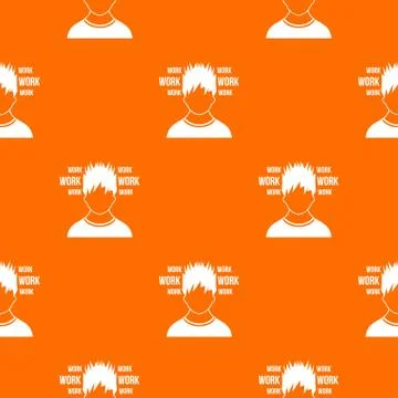 Man and work words pattern seamless Illustrazione stock