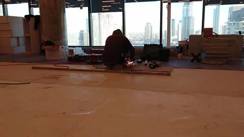 Man with angle grinder Stock Footage 199280491