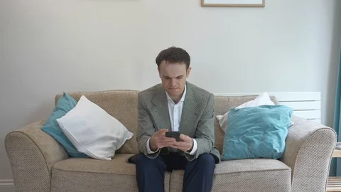 Man Angrily smartphone typing Video stock 89921724