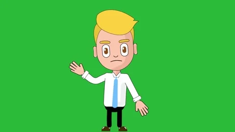 Man Angry Animation Character Loop Alpha Stock Footage 218315830