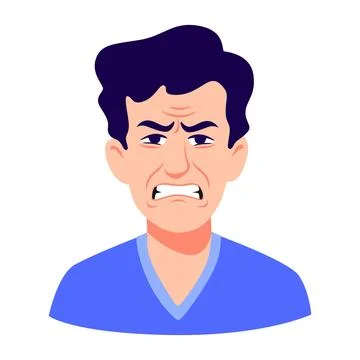 Man with an angry face Stock Illustration